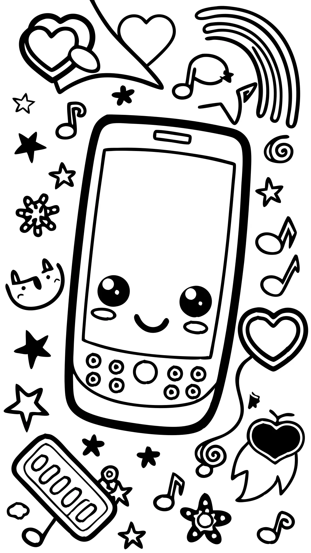 cell phone coloring page